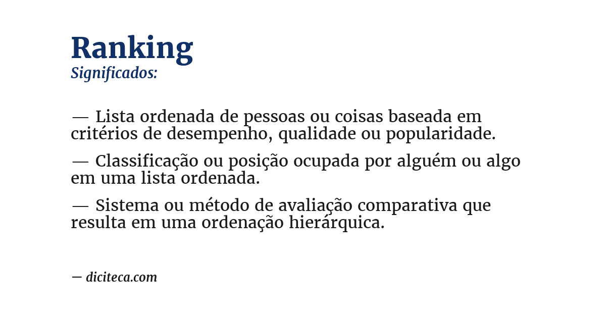 Significado de ranking