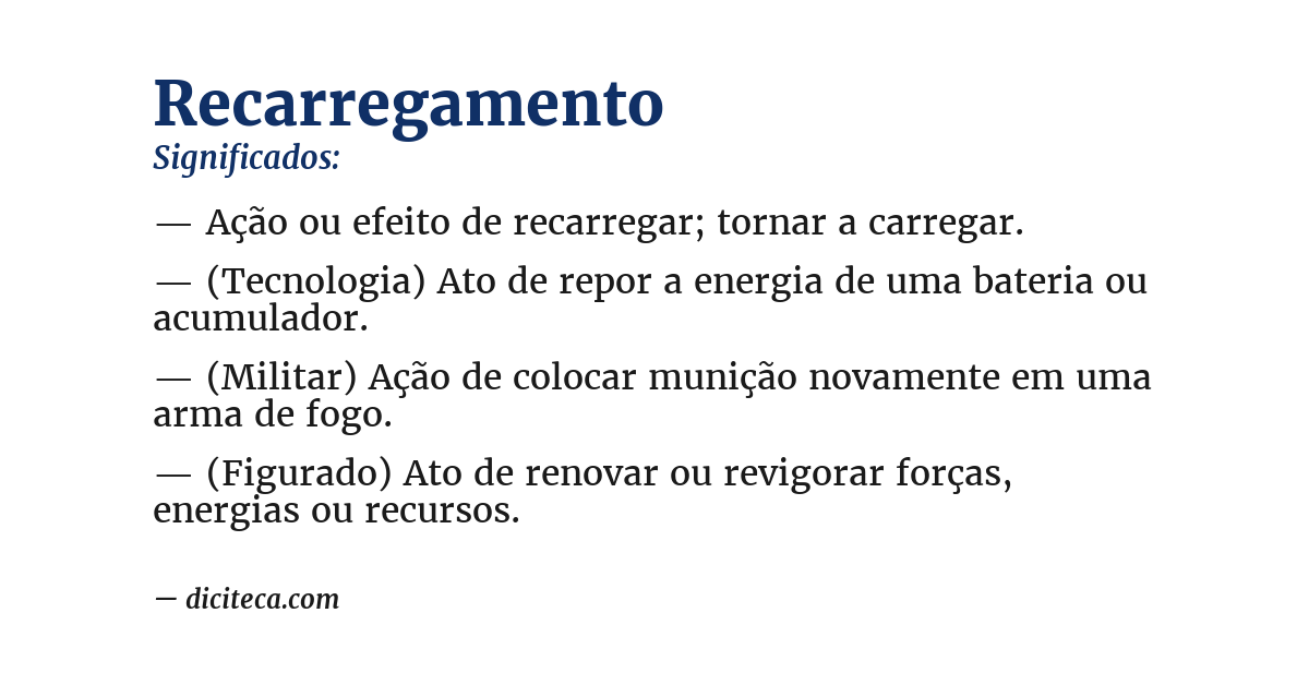 Significado de recarregamento
