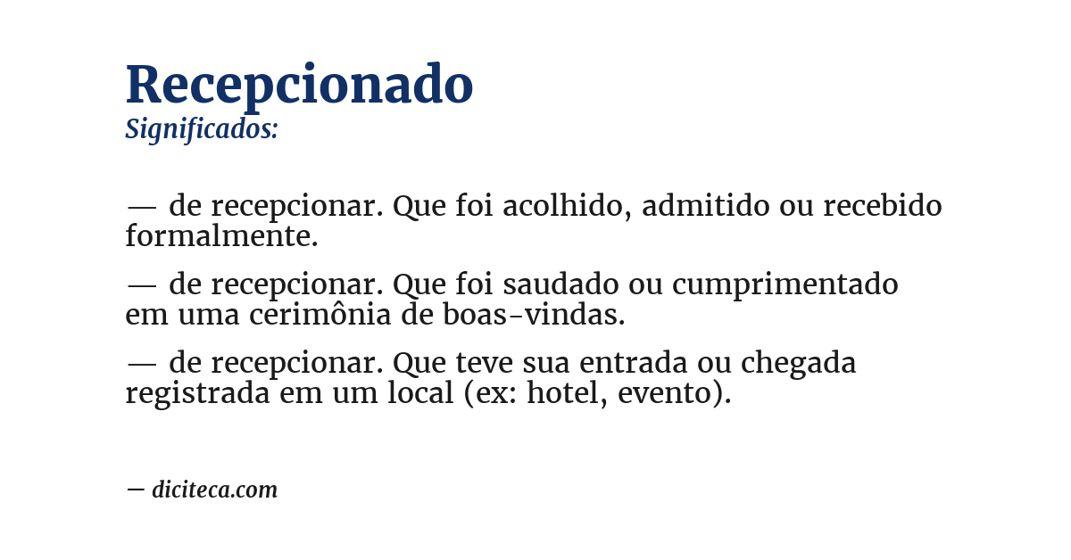 Significado de recepcionado