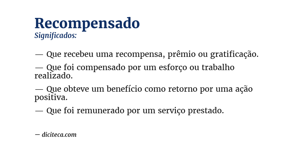 Significado de recompensado
