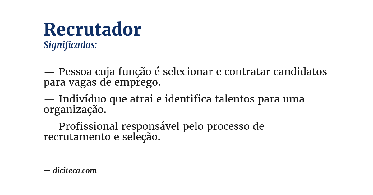 Significado de recrutador