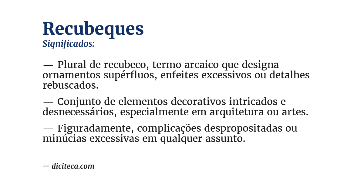 Significado de recubeques