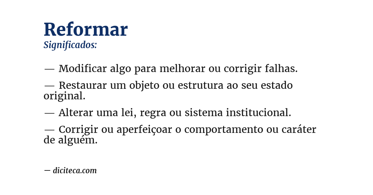 Significado de reformar