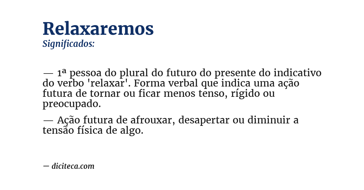 Significado de relaxaremos
