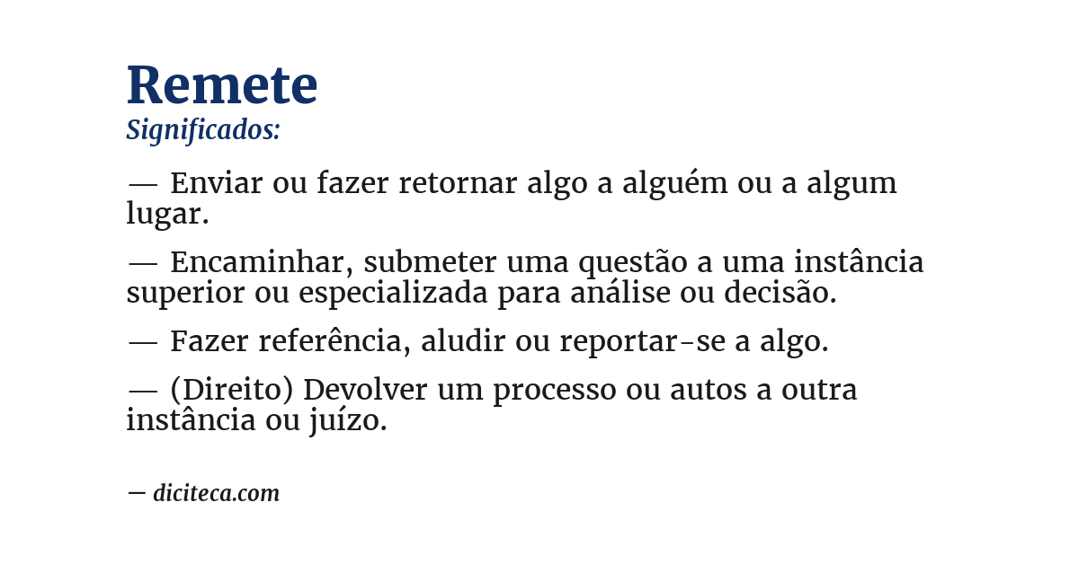 Significado de remete