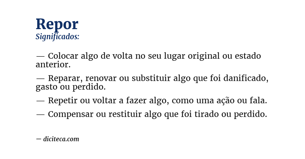 Significado de repor