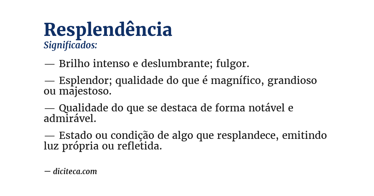 Significado de resplendência