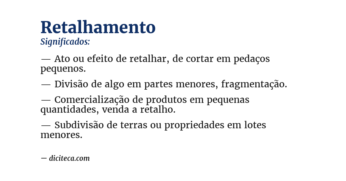 Significado de retalhamento