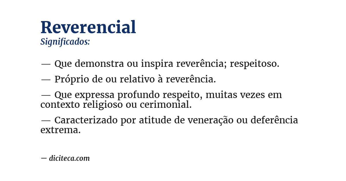 Significado de reverencial