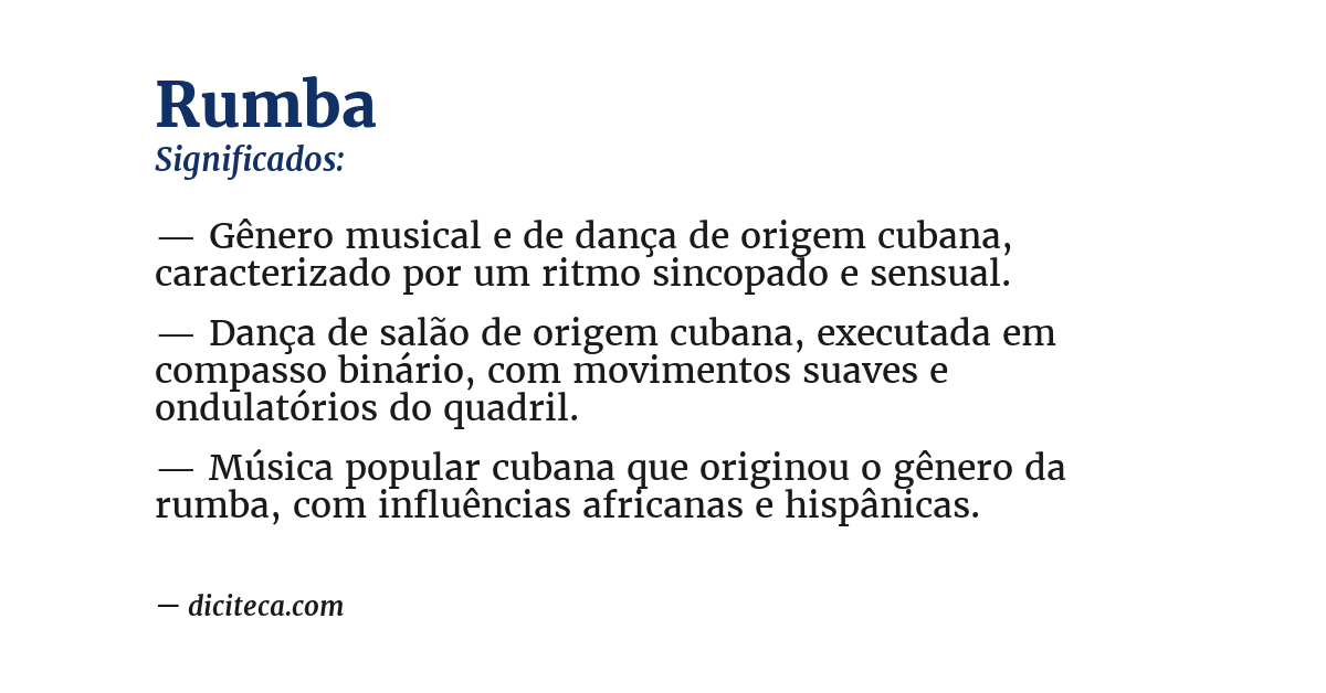 Significado de rumba