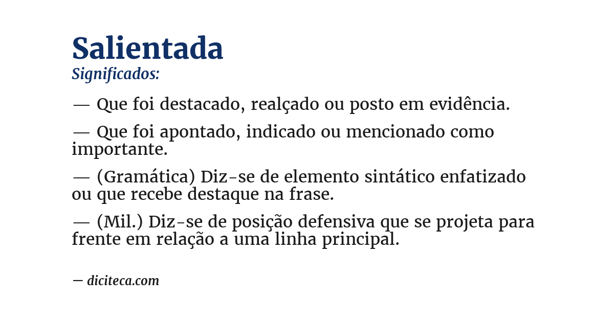 Significado de salientada
