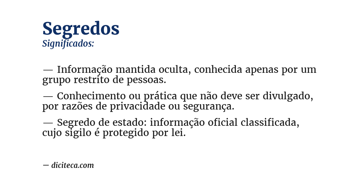 Significado de segredos