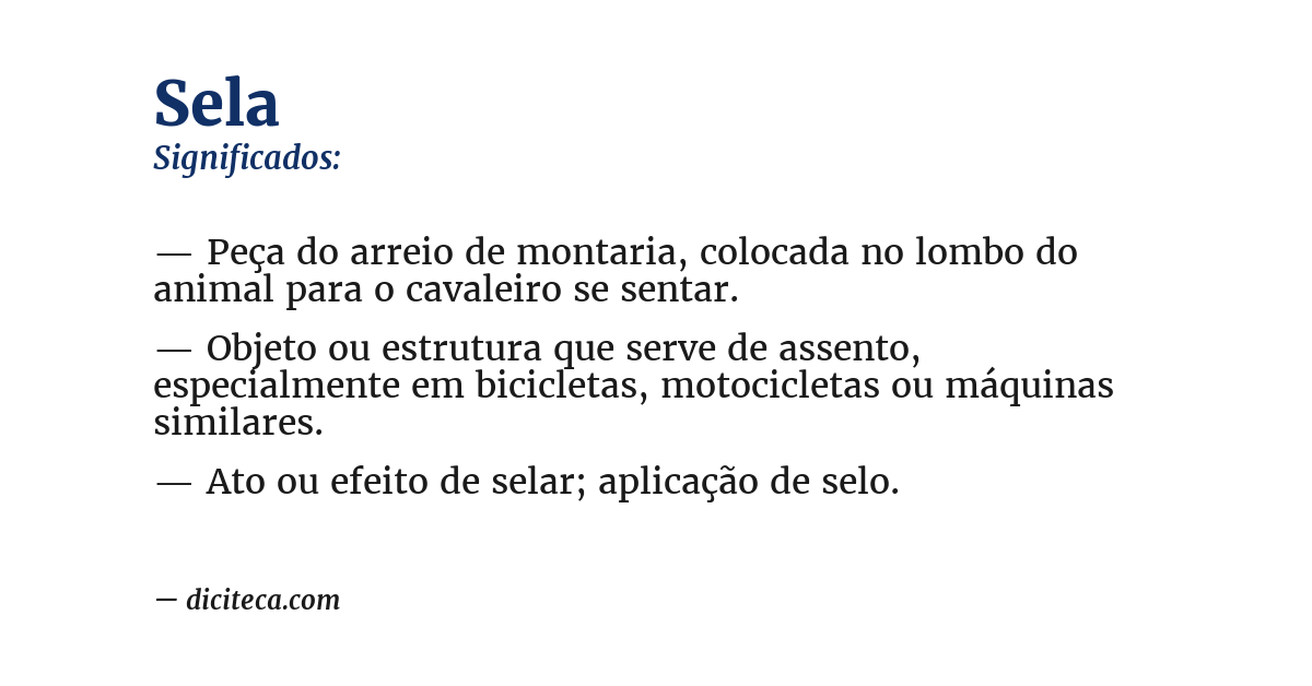 Significado de sela
