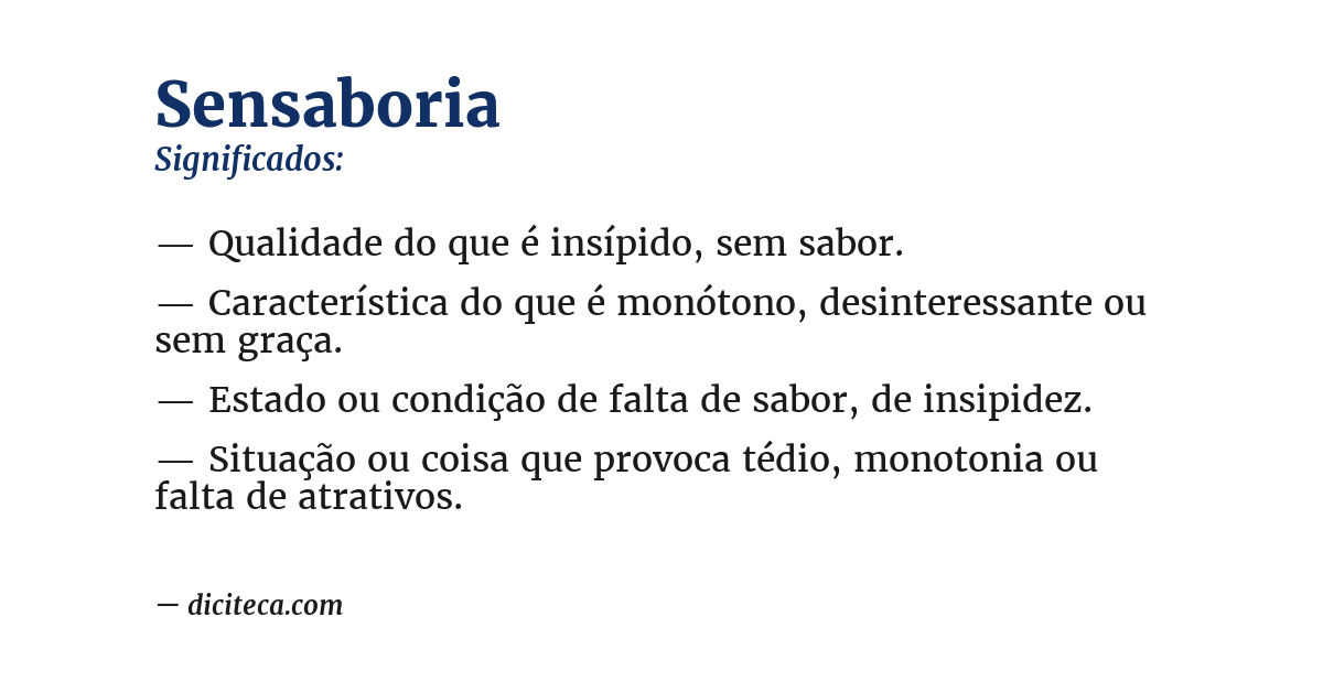 Significado de sensaboria
