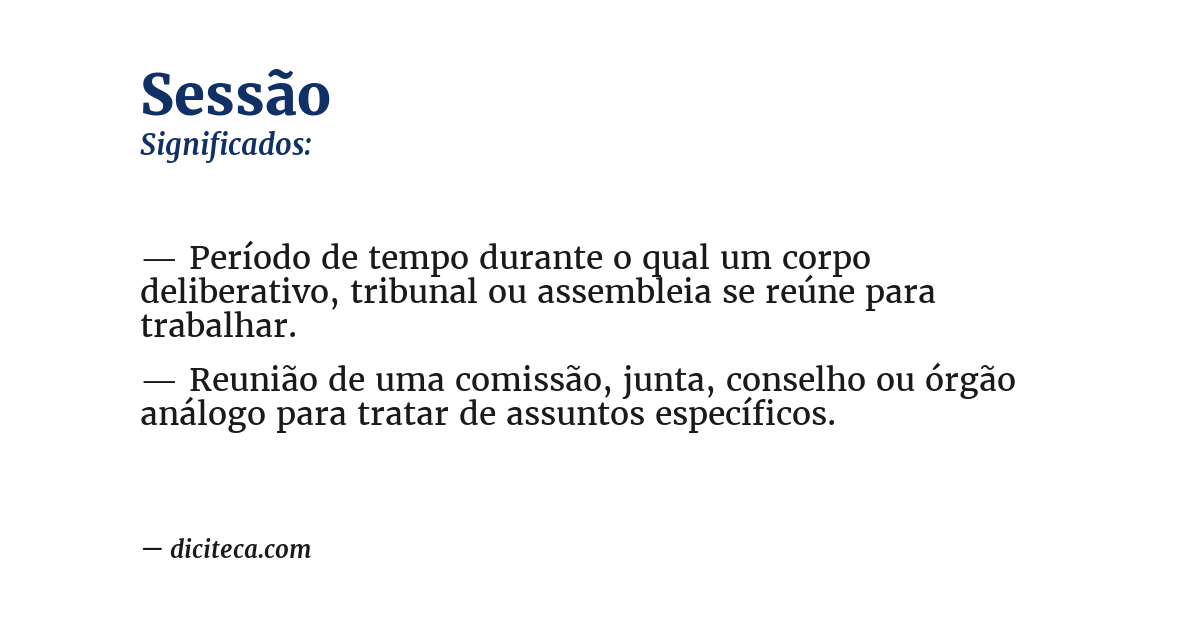 Significado de sessão