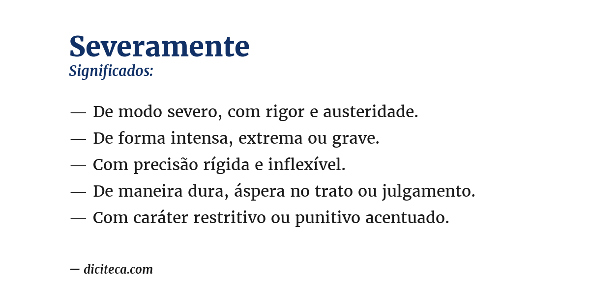 Significado de severamente