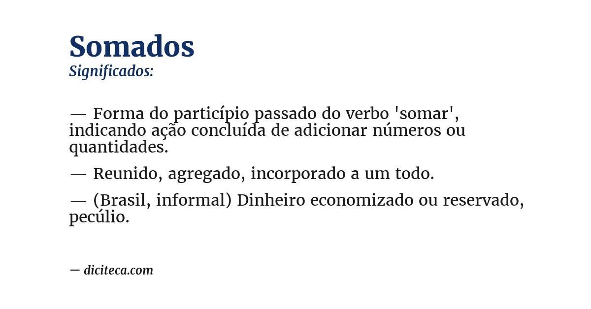 Significado de somados