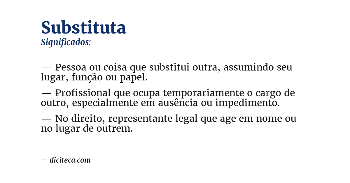 Significado de substituta