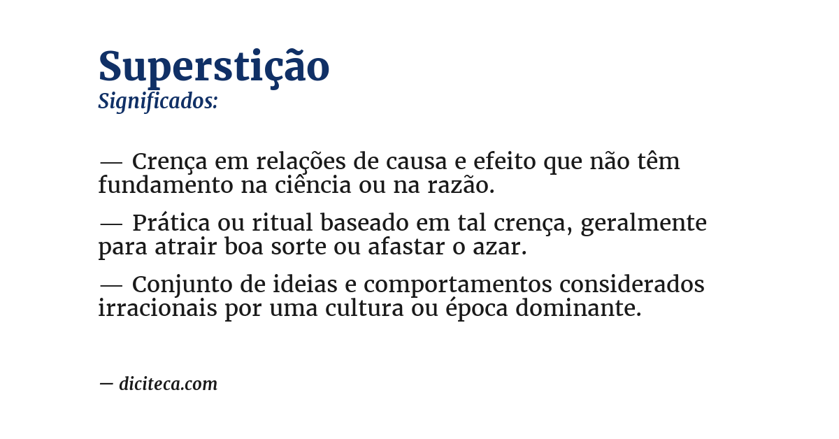 Significado de superstição
