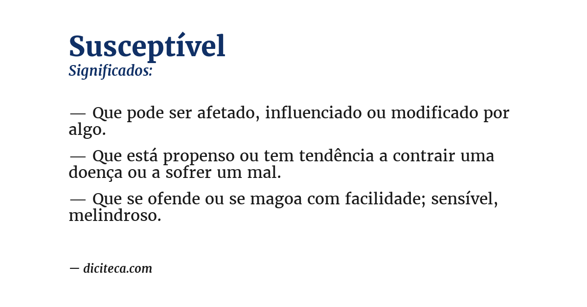 Significado de susceptível