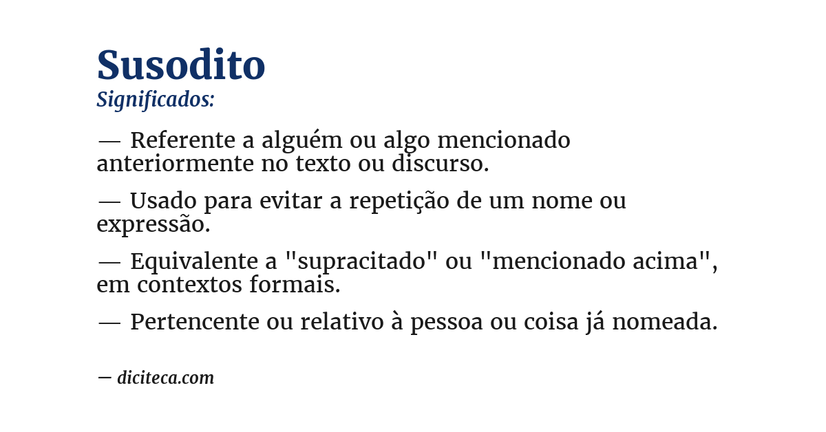 Significado de susodito