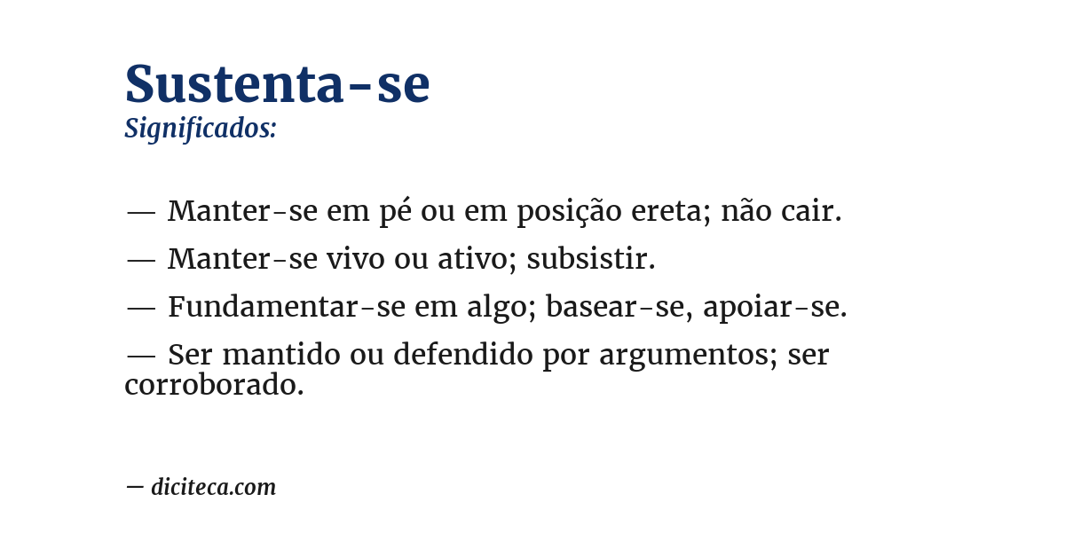 Significado de sustenta-se