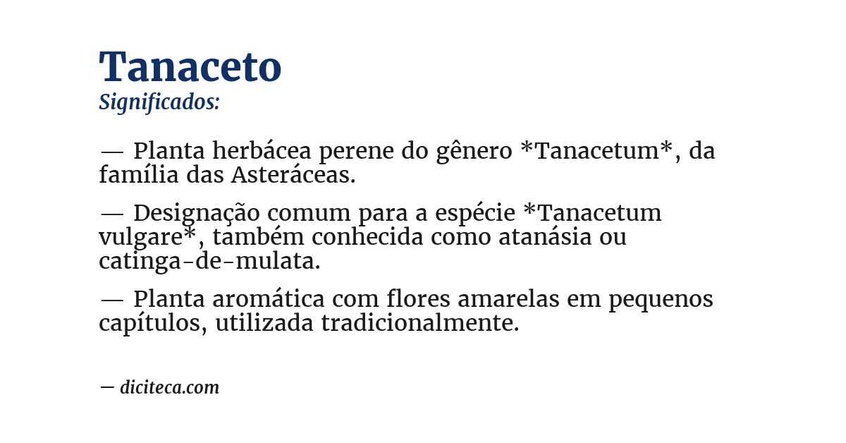Significado de tanaceto
