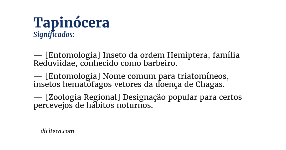 Significado de tapinócera