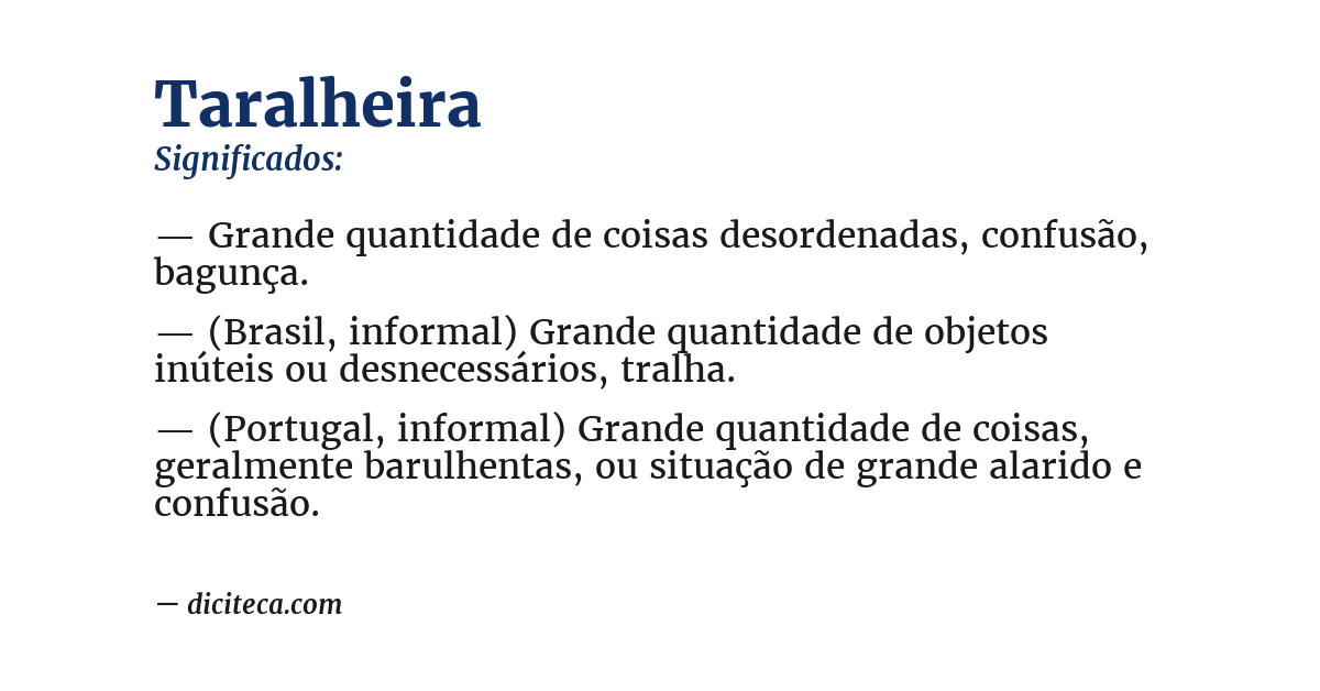Significado de taralheira