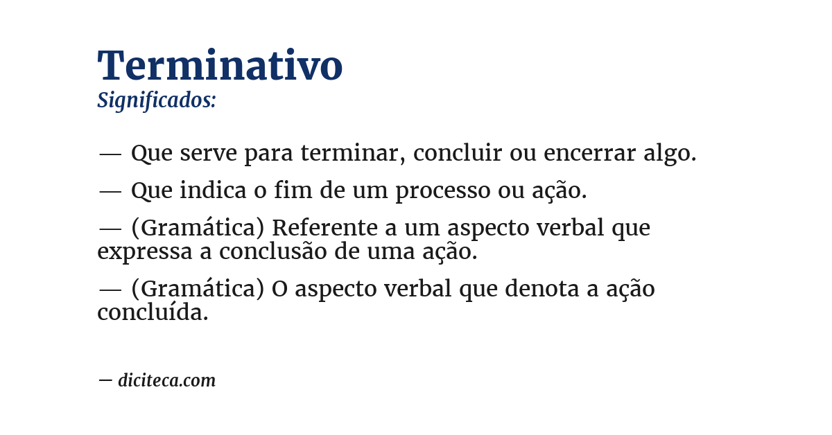 Significado de terminativo