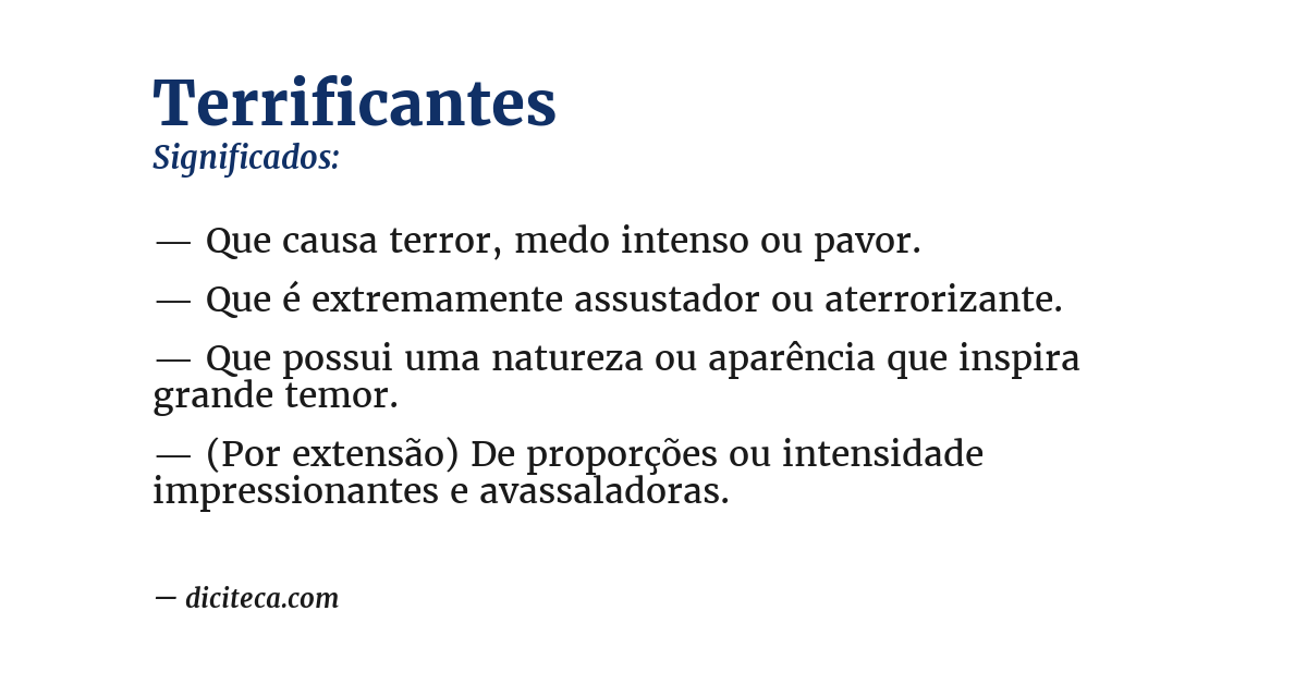 Significado de terrificantes