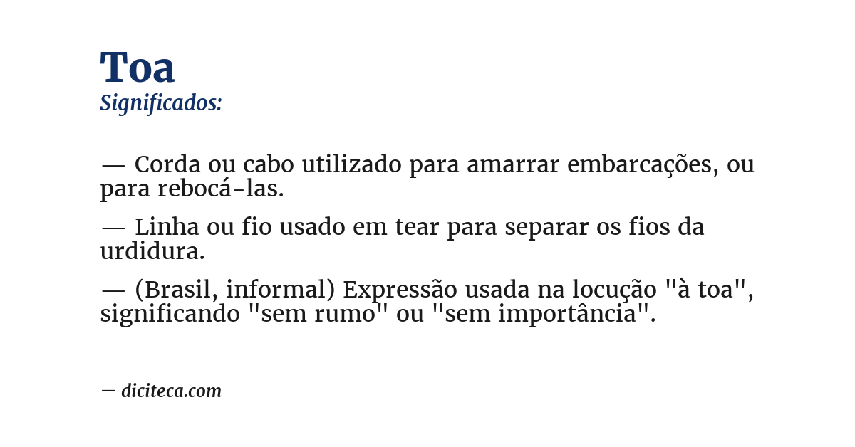 Significado de toa