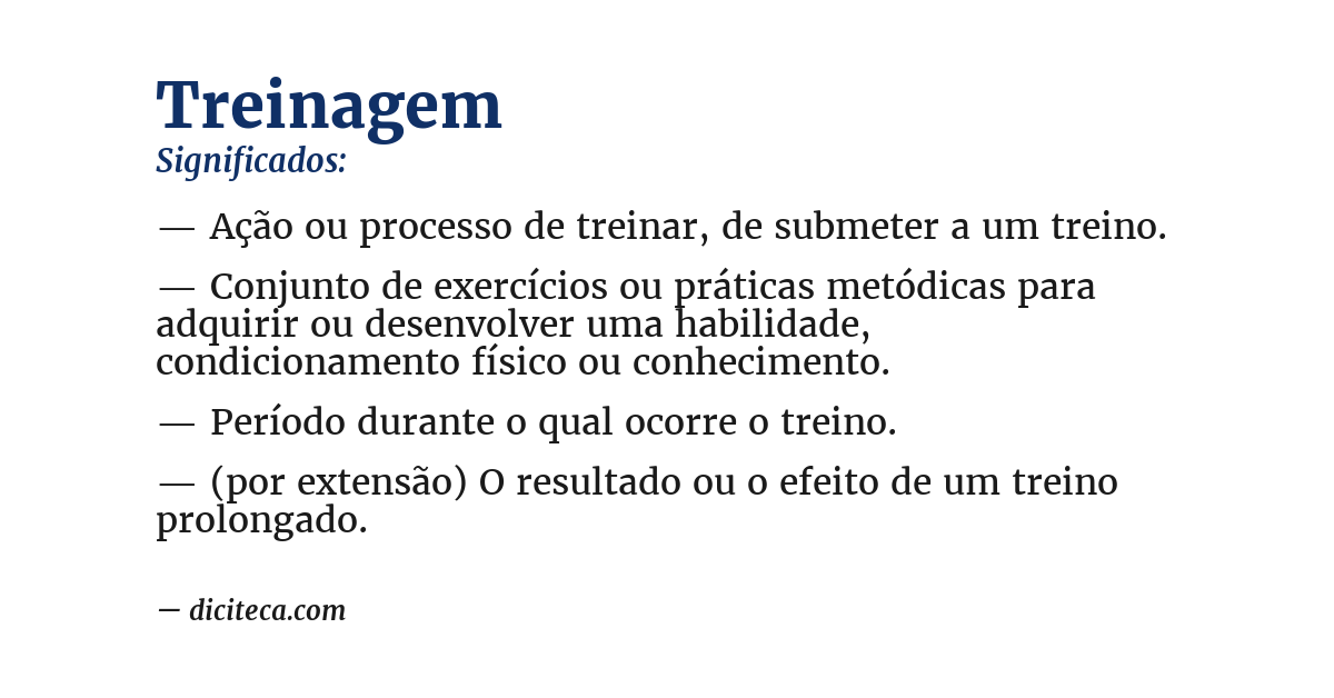Significado de treinagem