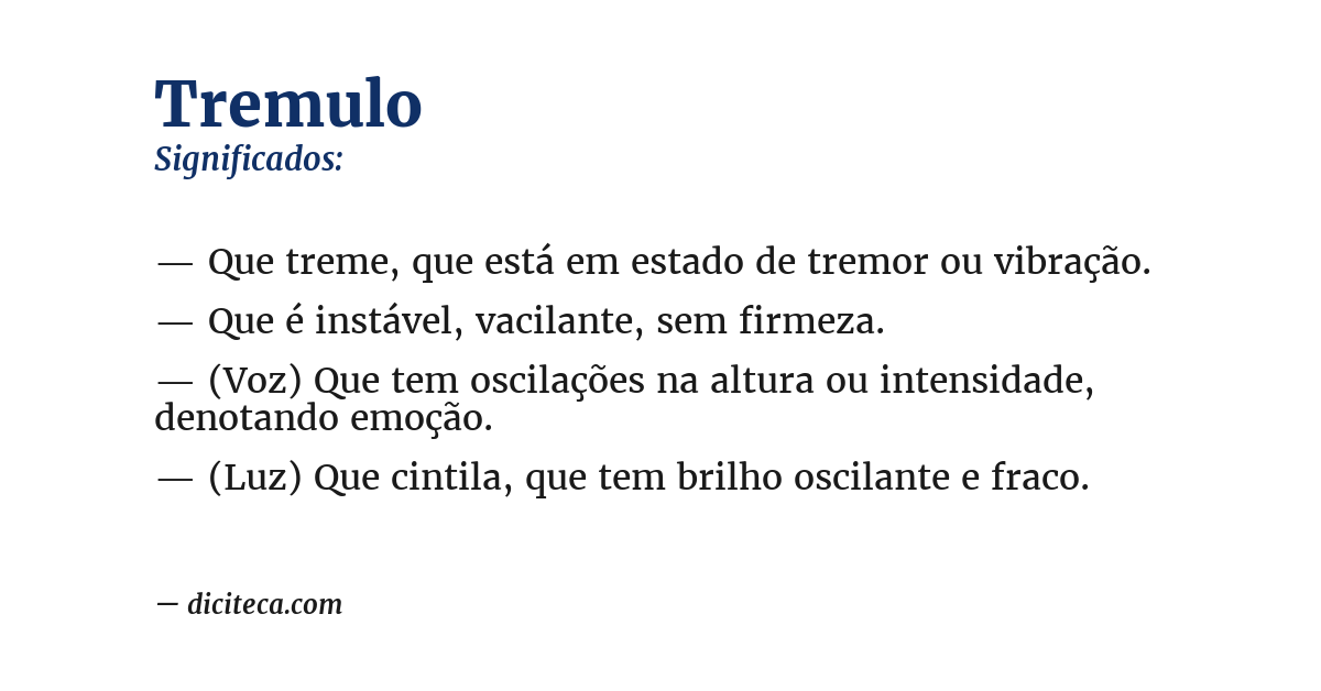 Significado de tremulo