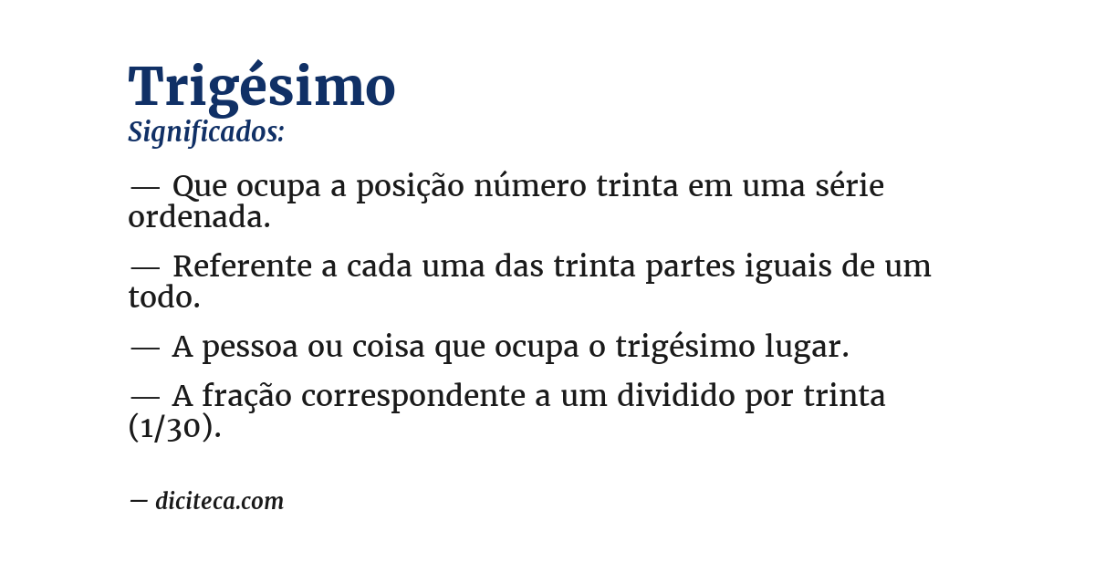 Significado de trigésimo