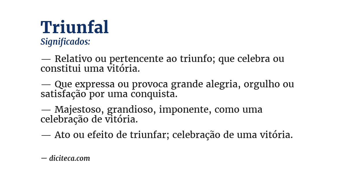 Significado de triunfal