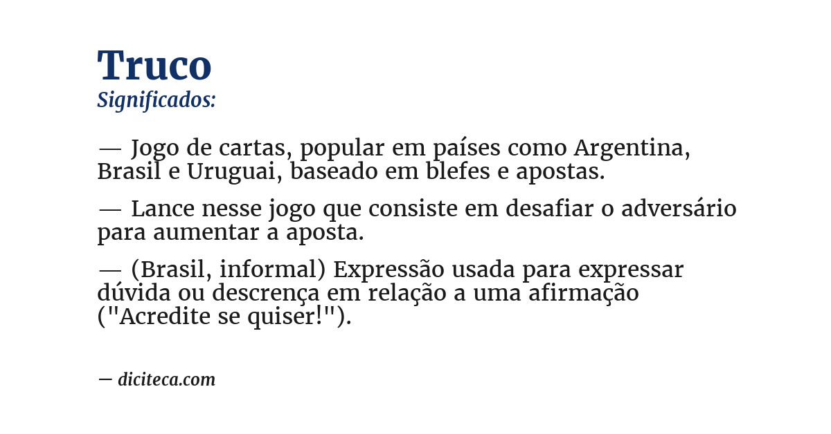 Significado de truco