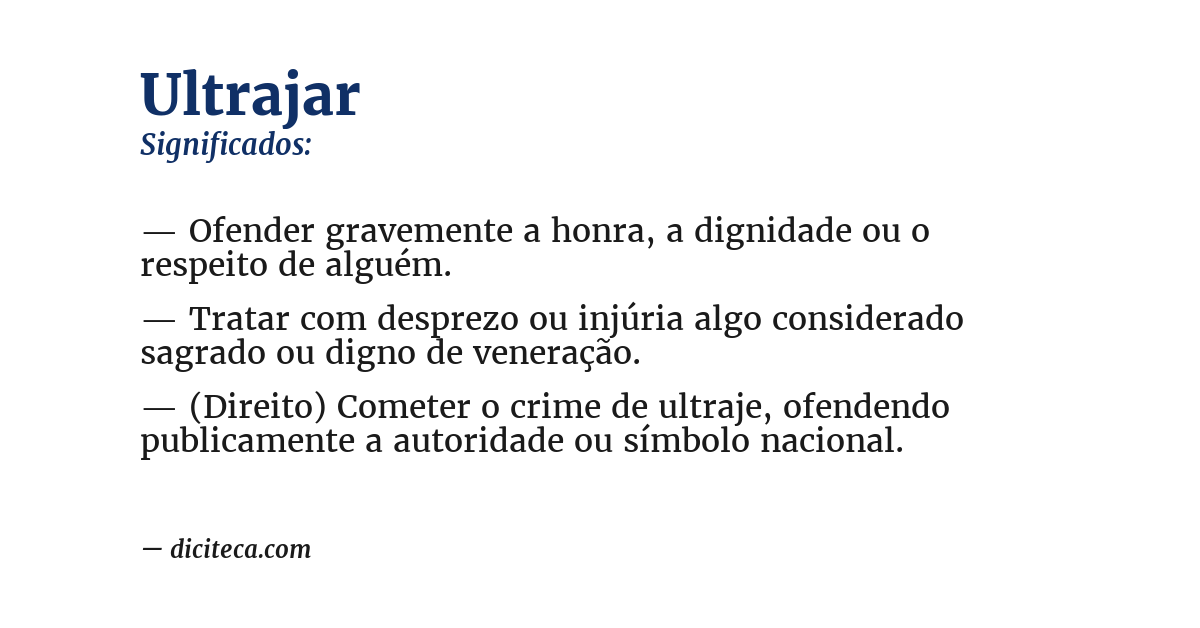 Significado de ultrajar