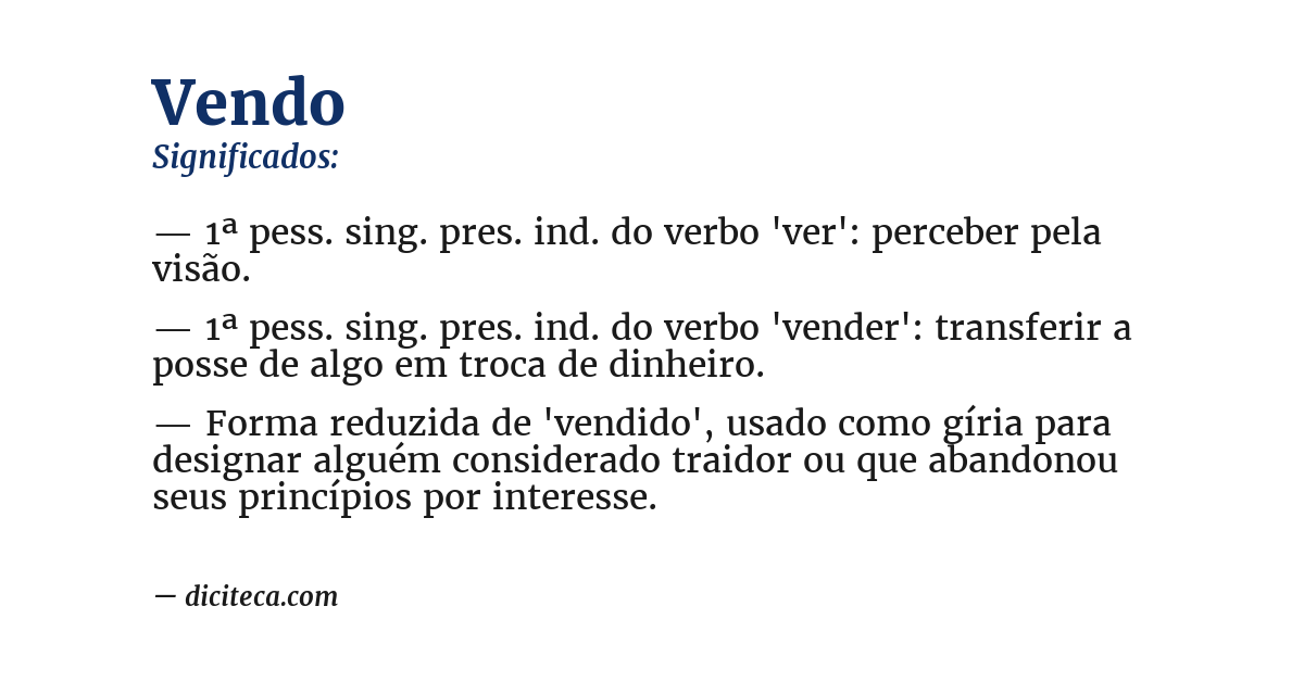 Significado de vendo