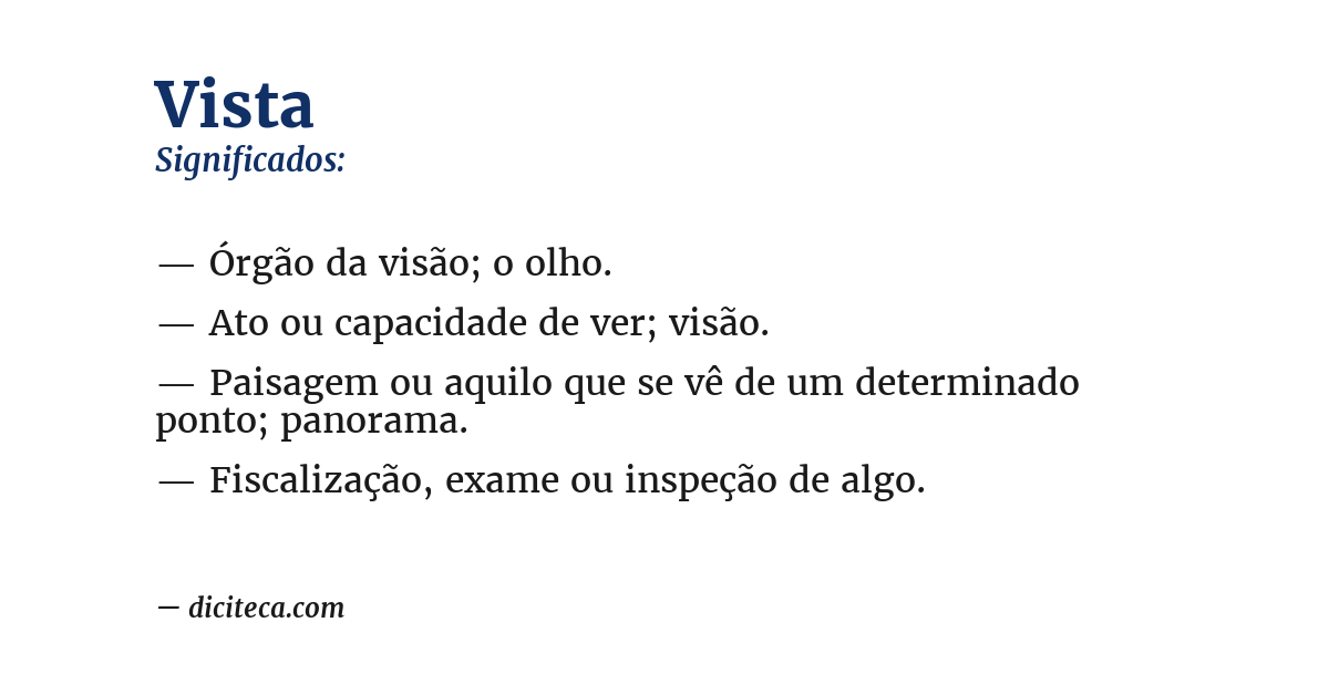 Significado de vista