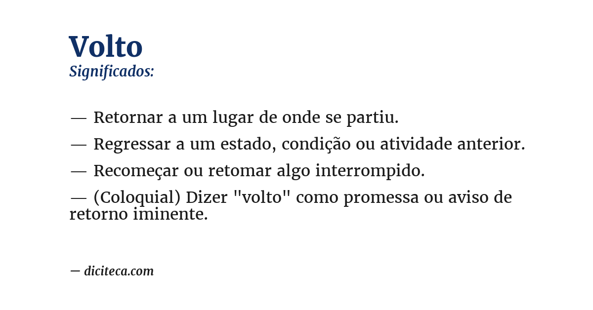 Significado de volto