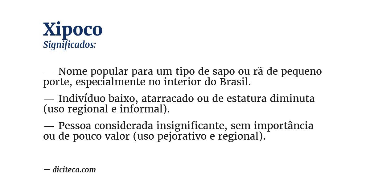 Significado de xipoco