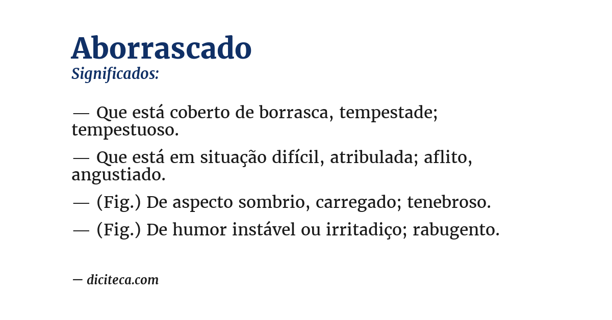 Significado de aborrascado