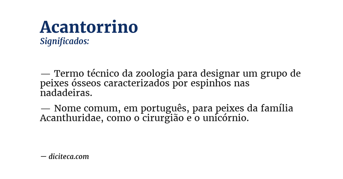 Significado de acantorrino