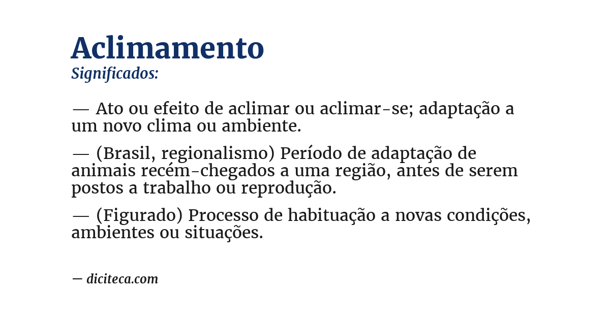 Significado de aclimamento