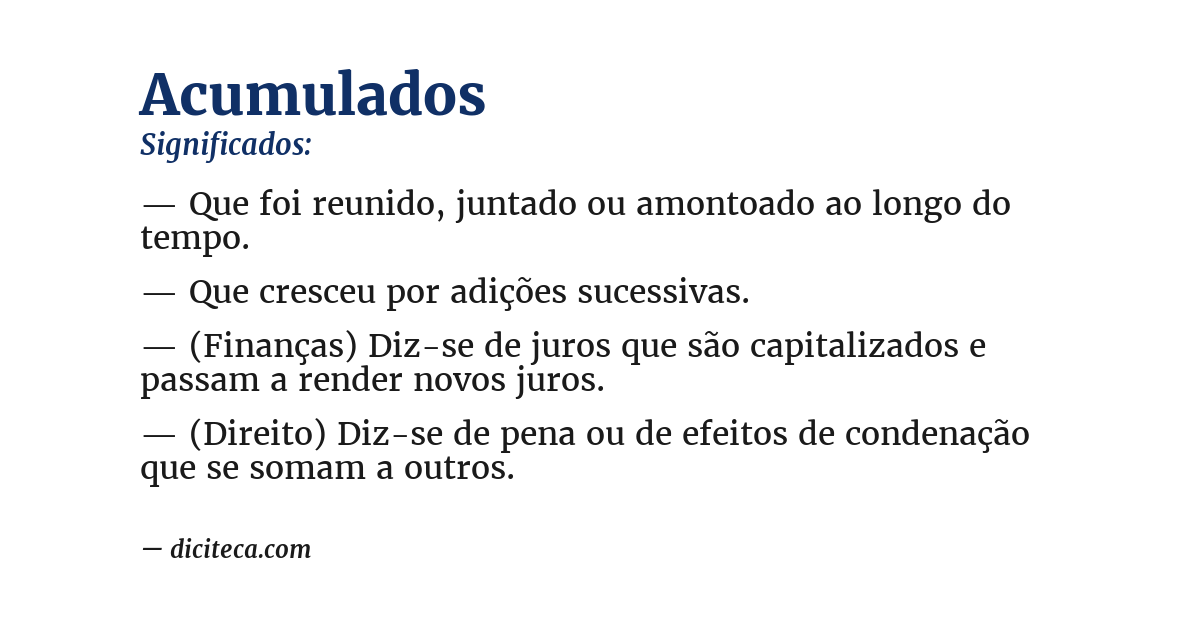 Significado de acumulados