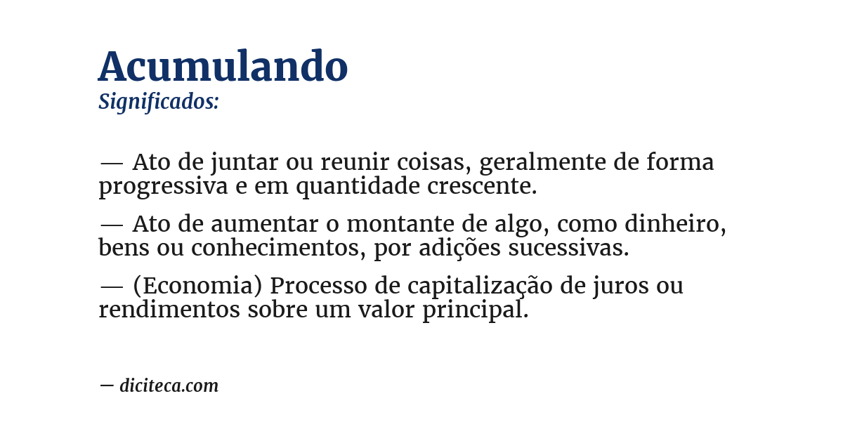 Significado de acumulando