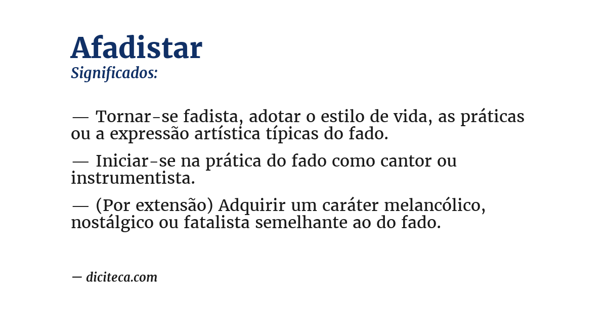 Significado de afadistar