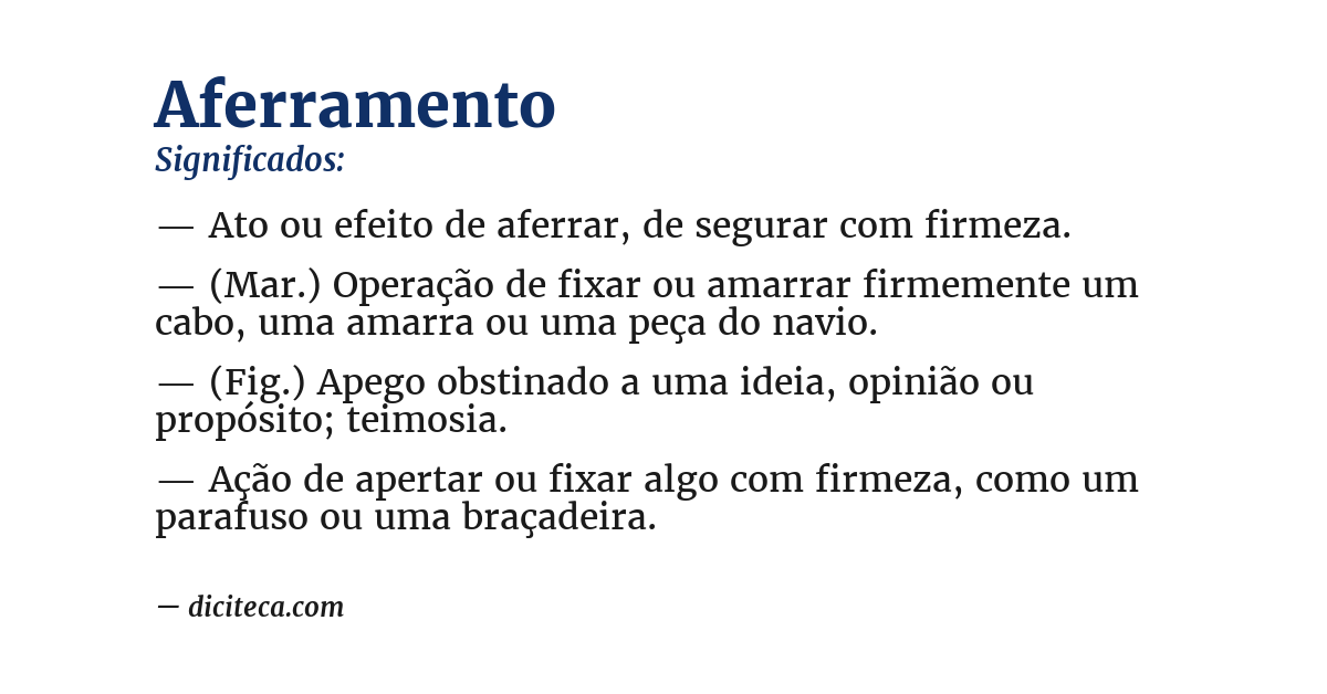 Significado de aferramento