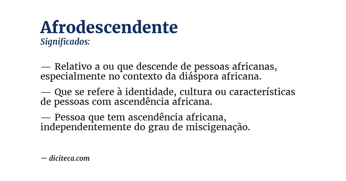 Significado de afrodescendente